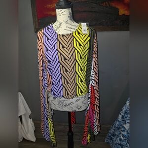 Women's Colorful Striped Shirt Whimsy Sleeves